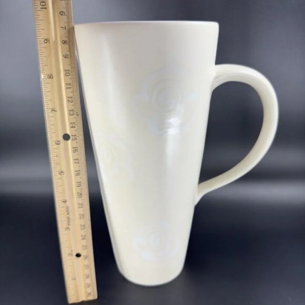 Faria and Bento‎ The White Rose Collection Tall Pitcher Carafe Ceramic Portugal
